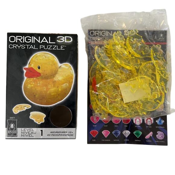 BePuzzled Yellow Duck Original 3D Crystal Puzzle Level 1 NEW - Picture 2 of 3